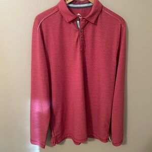 Tommy Bahama Red Long Sleeve Polo Shirt